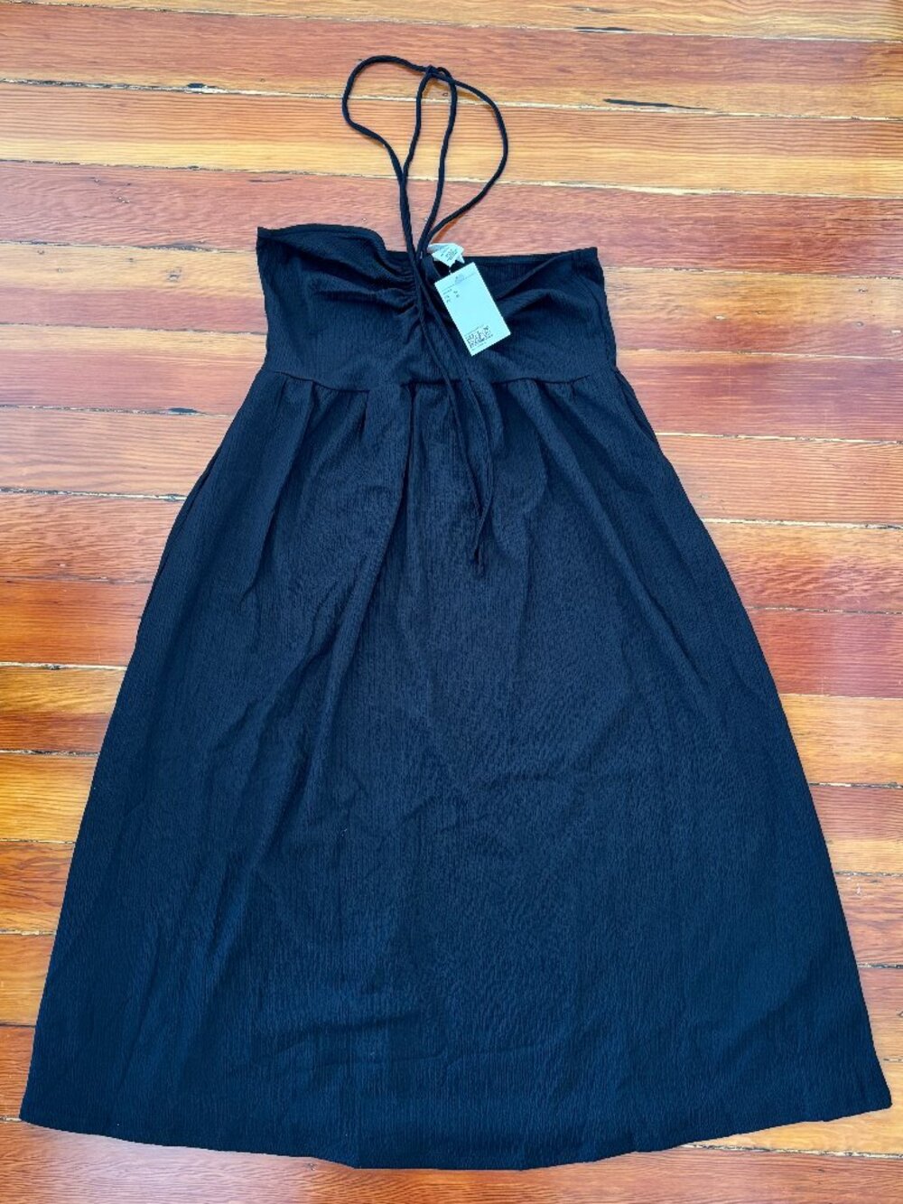 NWT 70s Vibes Minimalist A-Line Midi Halter Dress H&M MEDIUM